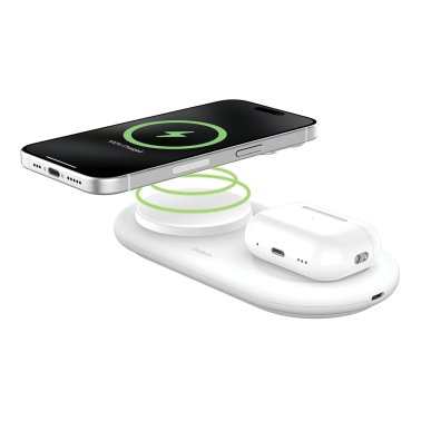Belkin® BoostCharge Pro 2-in-1 15-Watt Magnetic Wireless Charging Pad with Qi2 and USB-C® Port