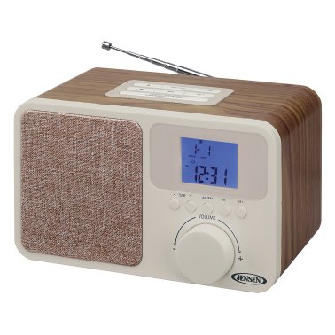 JENSEN® JCR-315 Digital AM/FM Dual-Alarm Clock Radio with Wood Cabinet