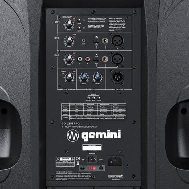 Gemini® GD PRO Series GDL-215PRO 15-In. 1,300-Watt Professional PA Speaker with Bluetooth®, TWS Link, Microphone, and LED Party Lighting