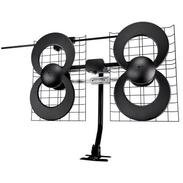 Antennas Direct® ClearStream™ 4V Indoor Outdoor TV Antenna, UHF VHF, Multi-Directional, 70+ Mile Range, 4K 8K UHD, NEXTGEN TV — with 20-In. Mast (Black)