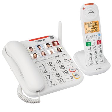 VTech® Amplified Corded/Cordless Answering System with Big Buttons and Display