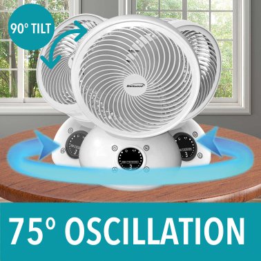 Brentwood® Kool Zone 6-In. 3-Speed Oscillating Air Circulator Desktop Fan with Remote and Timer, F-650RW
