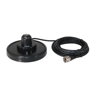Tram® 5-Inch Black Steel NMO Magnet Mount with RG58 Coaxial Cable and UHF PL-259 Connector