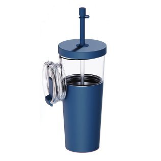 ASOBU® Marina See-Through Triton™ Tumbler with Flexible Straw (Blue)
