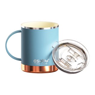 ASOBU® The Ultimate Stainless Steel Ceramic-Coated Coffee Mug, 12-Oz. (Blue)