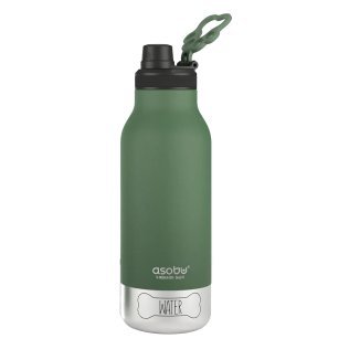 ASOBU® Buddy 32-Oz. 3-in-1 Water Bottle with Removable Dog Bowl and Food Compartment (Basil Green)
