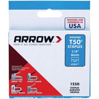 Arrow® T50® Staples, 1,250 Pack (1/4 In.)