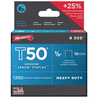 Arrow® T50® Staples, 1,250 Pack (3/8 In.)