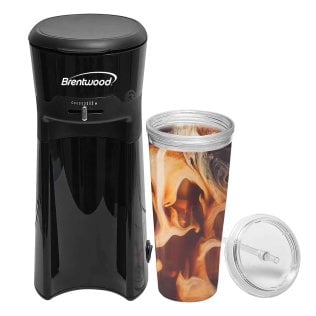 Brentwood® Single-Serve Iced Coffee and Tea Maker with 20-Oz. Insulated Tumbler and Reusable Filter