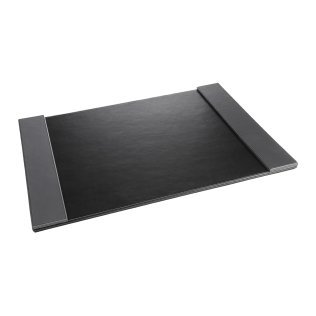 Artistic™ Leatherette Desk Pad with Fold-out Gray Side Rails for Professionals, 24-In. x 19-In., Black
