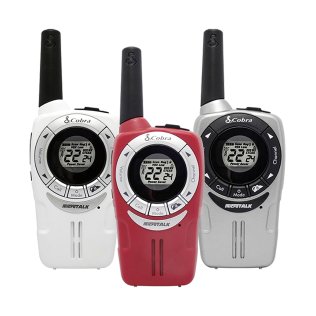 Cobra® microTALK® SOHO Series Walkie Talkies 3 Pack, White, Red, and Gray, ACXT360