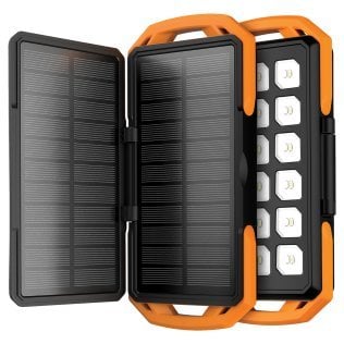 ToughTested® Dual-Solar-Panel Switchback 10,000 mAh Power Bank