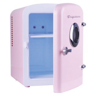 Frigidaire® 6-Can Retro Portable Beverage Refrigerator with Bluetooth® Speaker (Pink)
