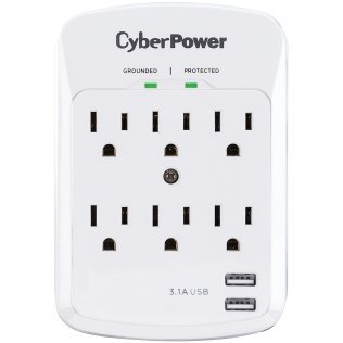 CyberPower® P600WU Professional Surge-Protector Wall Tap with 2 USB Ports