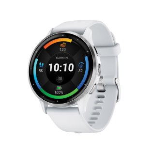 Garmin® Venu® 3 Fitness Smartwatch with Stainless Steel Bezel and Silicone Band (Whitestone)