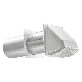 Lambro® 4-In. White Plastic Preferred Hood Vent with Tail Pipe and Removable Screen