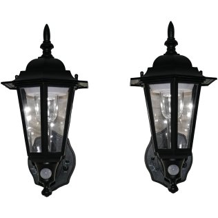 MAXSA® Innovations Battery-Powered Motion-Activated Plastic LED Wall Sconce (2 Pack; Black)