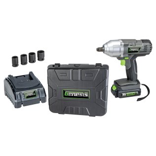 Genesis™ 20-Volt Li-Ion Cordless Impact Wrench Kit with Charger, Battery, Sockets, and Storage Case