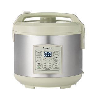 Starfrit® 14-Cup Low-Carb Electric Rice Cooker, Green/Gray—with 7 Presets