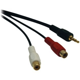Tripp Lite® by Eaton® Male 3.5mm Stereo to 2 Female RCAs Y-Splitter Cable, 6"