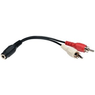Tripp Lite® by Eaton® Female 3.5mm Stereo to 2 Male RCAs Y-Splitter Cable, 6"