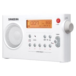 Sangean® PR-D7 Portable AM/FM Rechargeable Compact Digital-Tuning Radio (White)