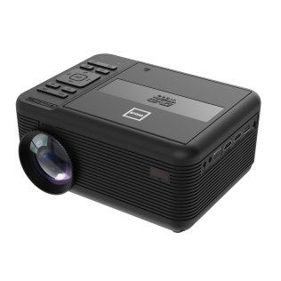 RCA Bluetooth® 480p LCD Compact Projector with Built-in DVD Player, 100-In. Foldup Screen, and Remote (Black)