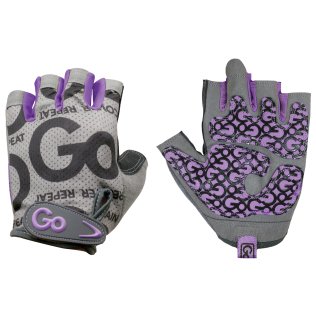 GoFit® Women's Pro Trainer Gloves with Padded Go-Tac Palm (Medium; Purple)