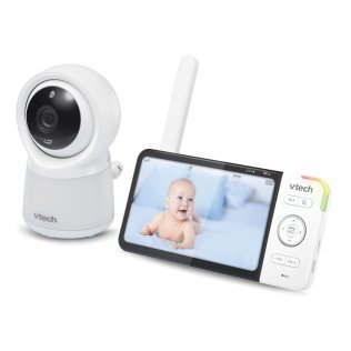 VTech® RM5754HD Smart Wi-Fi® 1080p Video Baby Monitor System with 5-In. Display, Night-Light, and Remote Access, White