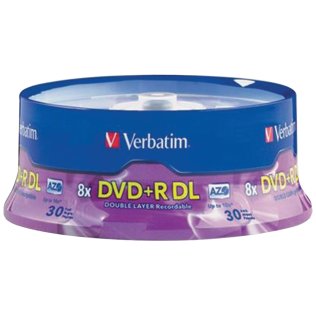 Verbatim® AZO 8.5-GB 8x Dual-Layer DVD+Rs Discs on 30-Count Spindle, 96542