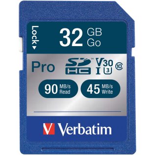 Verbatim® Pro 600x 32-GB SDHC™ Memory Card, UHS-I V30 Class 10, 98047