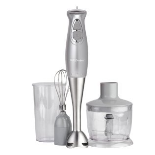 Betty Crocker® 2-Speed Corded Electric Hand Blender with Beaker, Chopper, and Whisk (Silver)