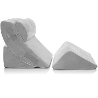 AllSett Health® 4-Piece Orthopedic Bed Wedge Pillows Set (Gray)