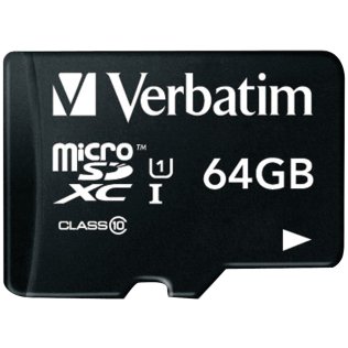 Verbatim® 64-GB Class 10, UHS-1 V10 U1 Premium microSDXC™ Memory Card with Adapter
