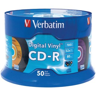 Verbatim® 700 MB 80-Minute Digital Vinyl CD-Rs (50 Pack)