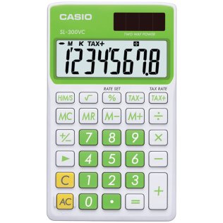 CASIO® Solar Wallet Calculator with 8-Digit Display (Green)
