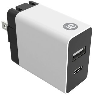 iEssentials® 3.4-Amp Dual Port Wall Charger with USB and USB-C®
