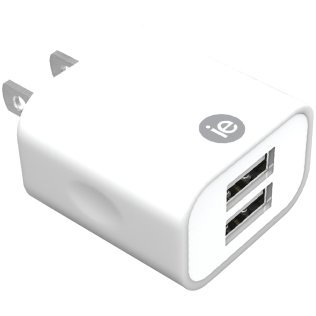 iEssentials® 2.4-Amp Dual USB Wall Charger (White)