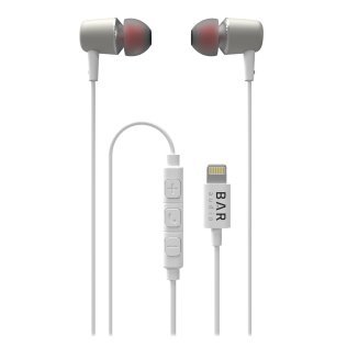cellhelmet® Bar Audio™ In-Ear Earbuds with Microphone, Lightning® Connector, White