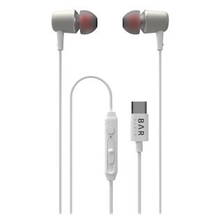 cellhelmet® Bar Audio™ In-Ear Earbuds with Microphone, USB-C® Connector, White