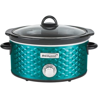Brentwood® 4.5-Quart Scallop Pattern Slow Cooker (Blue)