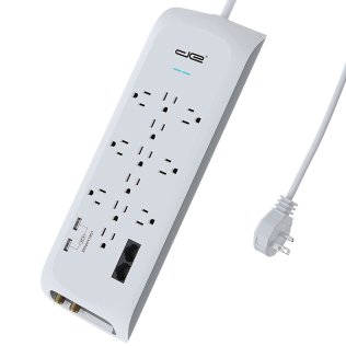 Digital Energy® 12-Outlet Surge Protector Power Strip with 2 USB Ports (72 In.)