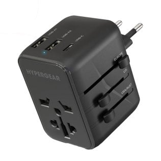 HyperGear® WorldCharge Universal Travel Adapter with USB/USB-C® (Black)