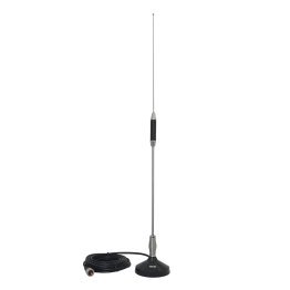 Tram® Center-Load Stainless Steel Whip CB Magnet-Mount Antenna Kit with 3-1/2-Inch Magnet and Cable