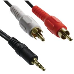 Axis™ Y-Adapter with 3.5mm Stereo Plug to 2 RCA Plugs, 3ft