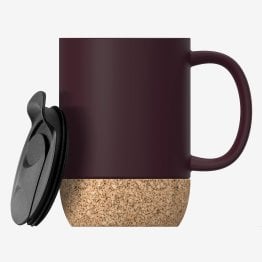 ASOBU® Ceramic 12-Oz. Mug with Cork Base (Burgundy)