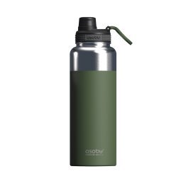 ASOBU® Mighty Flask Insulated Stainless Steel Travel Water Bottle, 40-Oz. Capacity (Green)