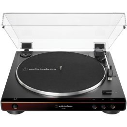 Audio-Technica® AT-LP60X 2-Speed Fully Automatic Belt-Drive Stereo Turntable (Black/Brown)