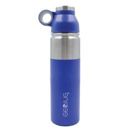 Brentwood® Geojug Stainless Steel Vacuum-Insulated Water Bottle (0.7 L; Blue/Silver)