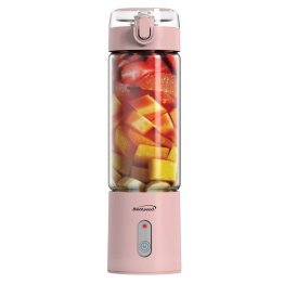 Brentwood® 50-Watt 17-Oz. Portable Battery-Operated USB-Chargeable Glass Blender (Pink)